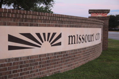 City Sign for Missouri City TX